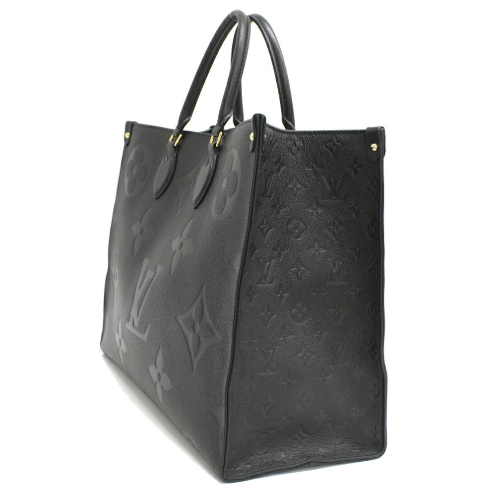 Louis Vuitton Shoulder Monogram Bag Black Leather Tote OnTheGo Empreinte